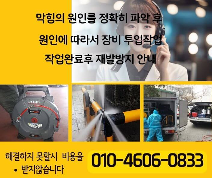 의왕시하수구고압세척 하수구막힘
