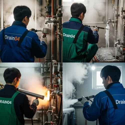 안성시 수도 배관 하수구 얼었을때 꽁꽁 언 수도관 완벽 해빙