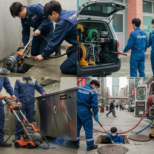 평택 고압세척 상가 건물 횡주관 청소... 묵은 때가 싹