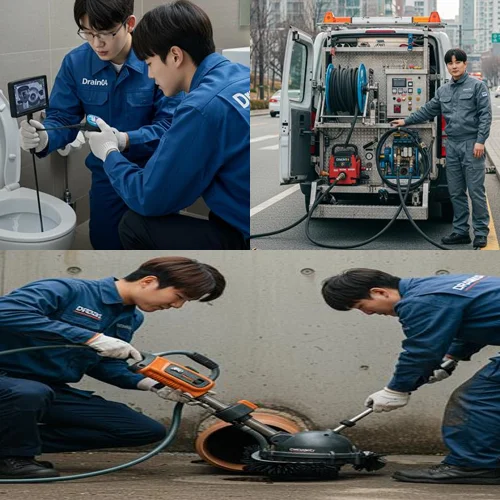 평택 고압세척 상가 건물 횡주관 청소... 묵은 때가 싹