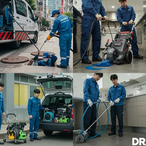 동두천시 하수구고압세척 보산동 상가... 기름때 박멸