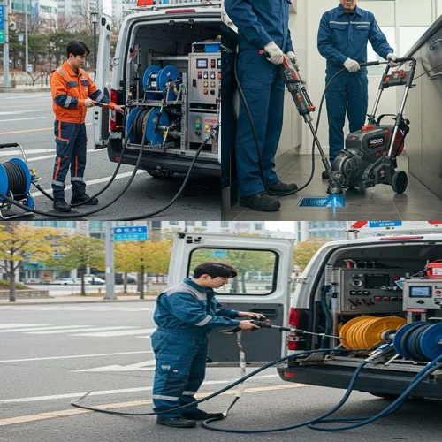 공장 배관 청소엔? 평택 하수구고압세척