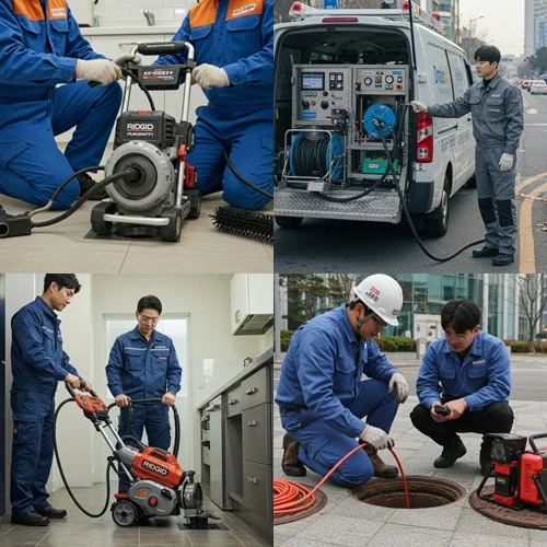 부천 하수구고압세척 중동 상가 배관 막힘
