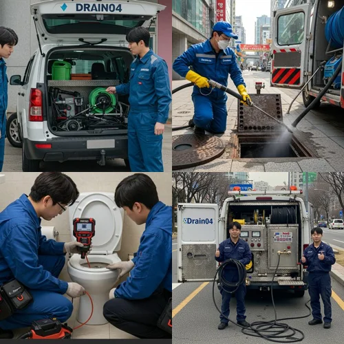 오산 고압세척 오산역 앞 상가 배관 청소