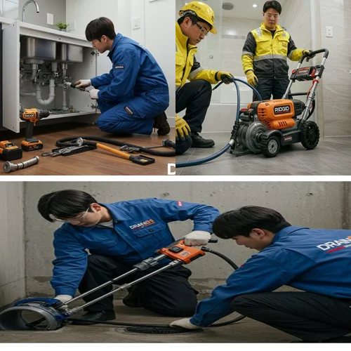 원미구 고압세척 아파트 저층 세대 역류 해결