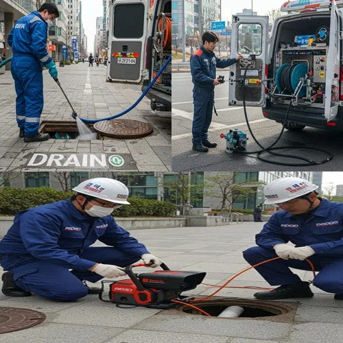 남동구 하수구고압세척 소래포구 어시장 하수구