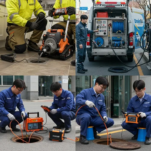 송파 하수구고압세척 방이동 먹자골목 하수구