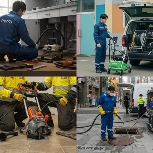 송파 하수구고압세척 방이동 먹자골목 하수구
