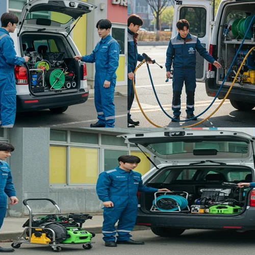 용산  하수구고압세척 이태원 식당가 하수구