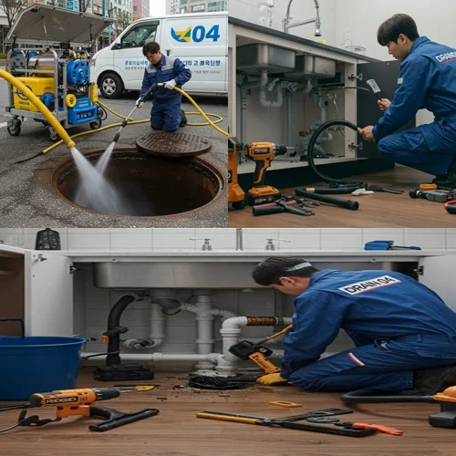 인천 고압세척 인천항 물류센터 배관